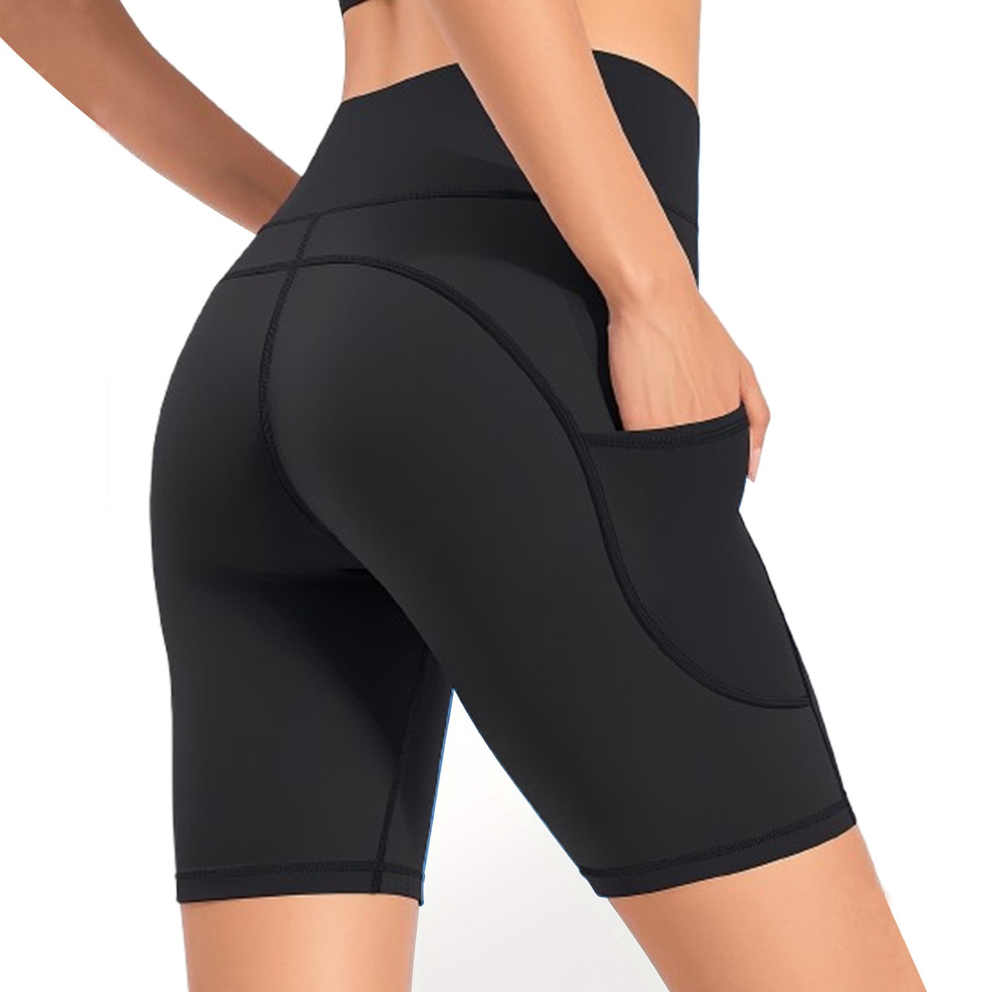 Nude Feel Five-Point Yoga Shorts – Women's Pocket Cycling Shorts