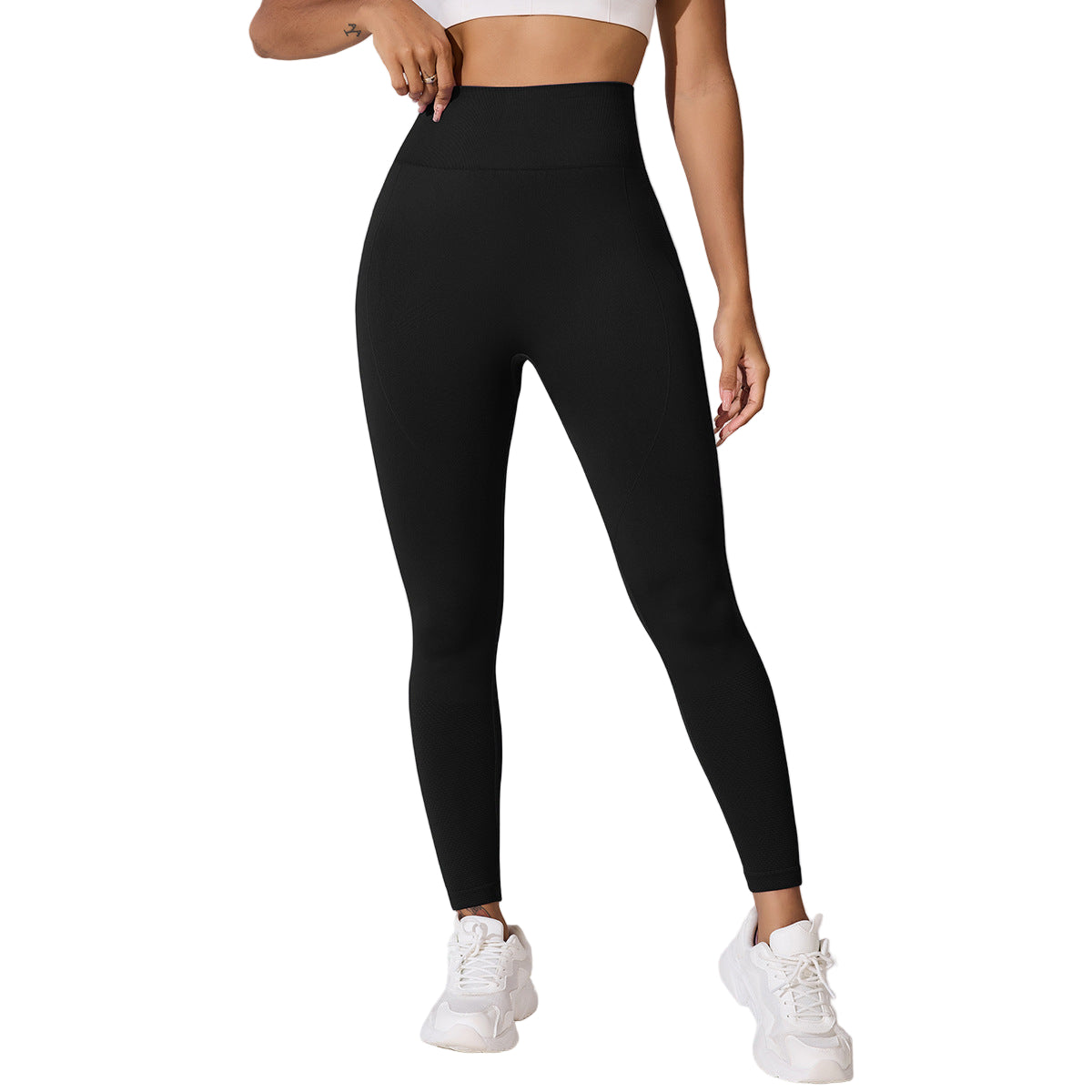 Sports Style High Waist Yoga Leggings – Hip Lifting & Tummy Control