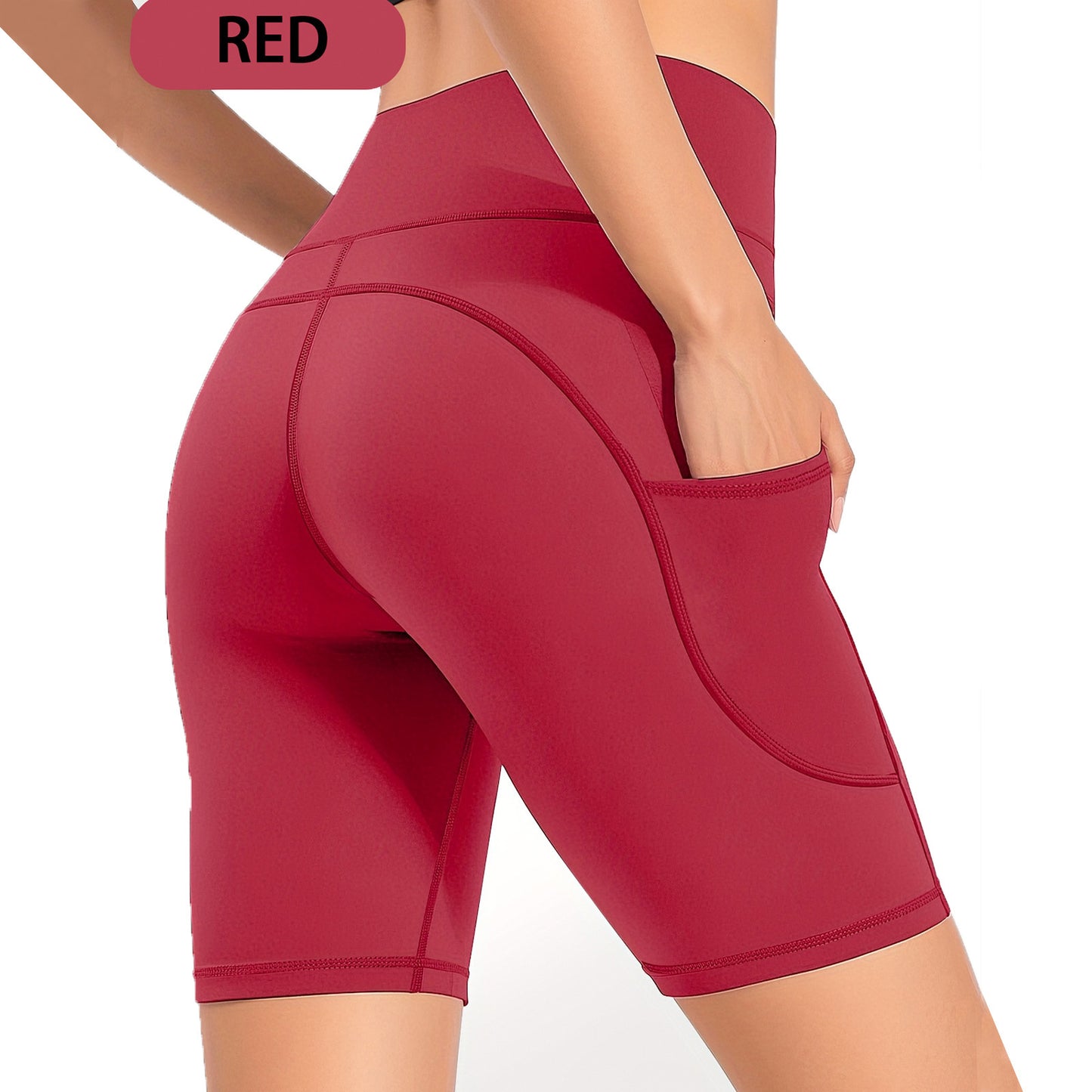 Nude Feel Five-Point Yoga Shorts – Women's Pocket Cycling Shorts