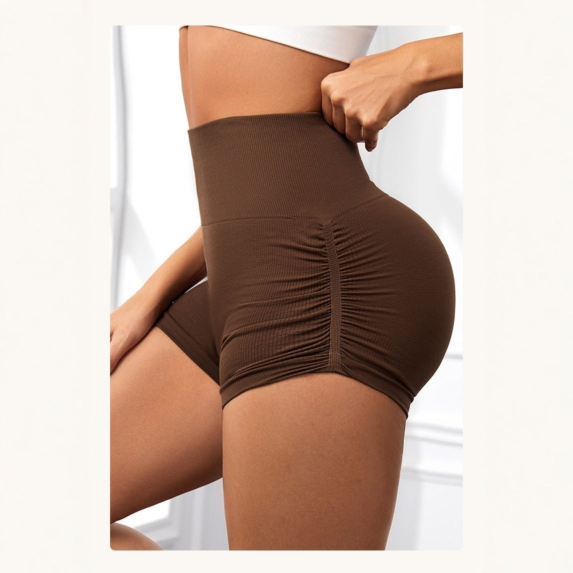 Women's Fashion Solid Color Exercise Shorts Hip Lifting