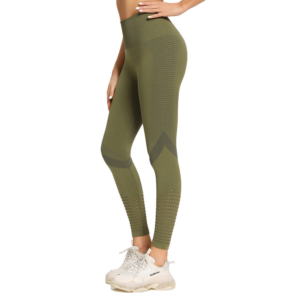 Breathable Mesh High Waist Tight Yoga Pants – Seamless Tummy Control Leggings