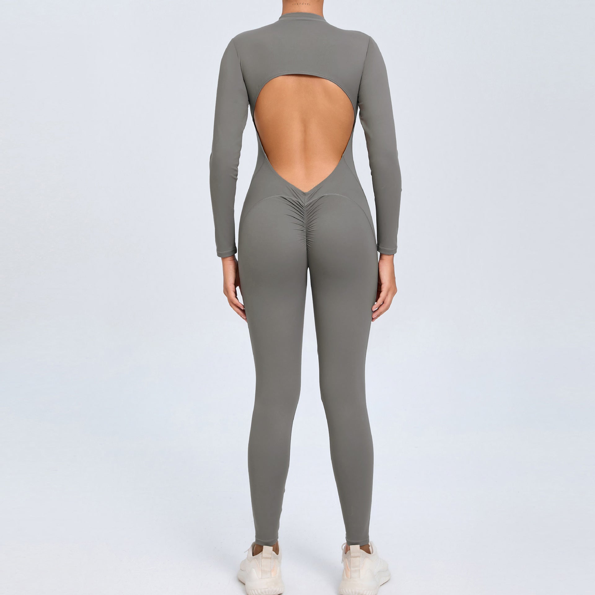 Women’s Backless Long-Sleeve Zipper Bodysuit