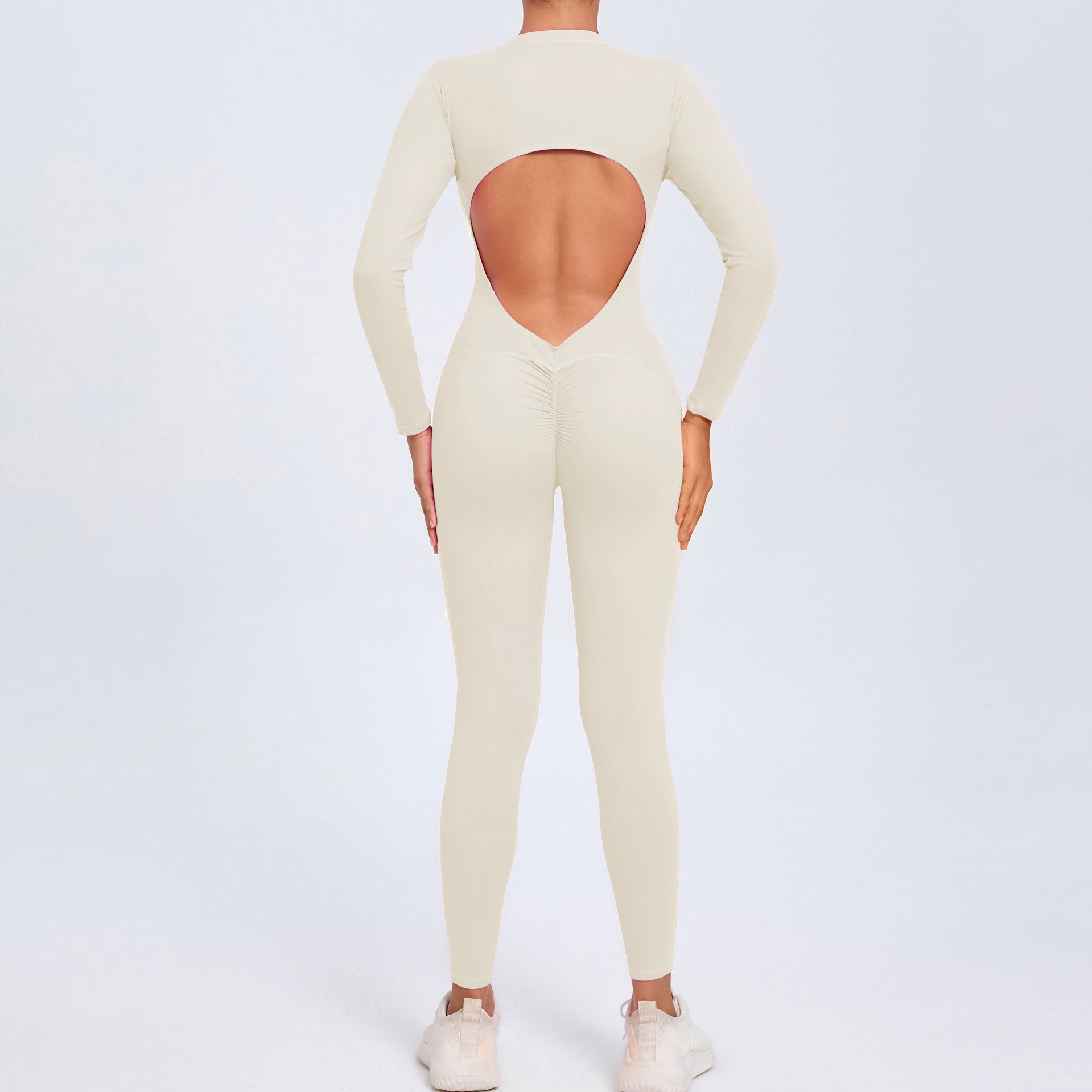 Women’s Backless Long-Sleeve Zipper Bodysuit