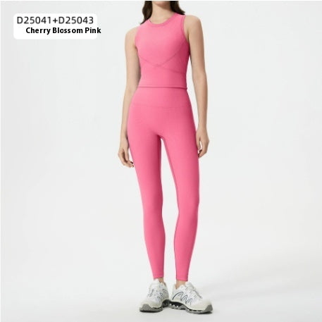 Exercise Yoga Clothes Suit High-waisted Trousers Vest