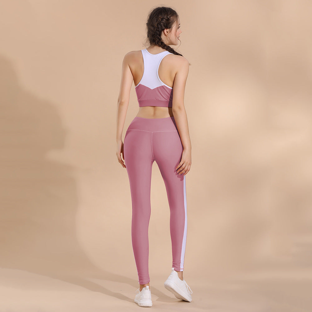 Women's stitching sports bra set