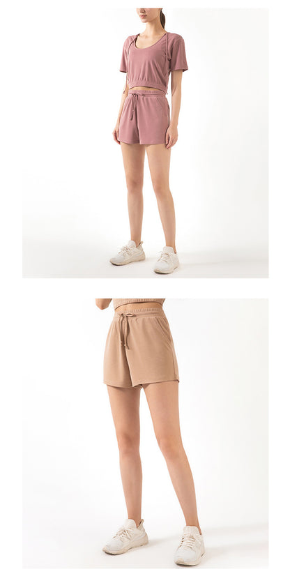 Women's Lace Wide Loose Shorts – Casual, Sports & Yoga Activewear