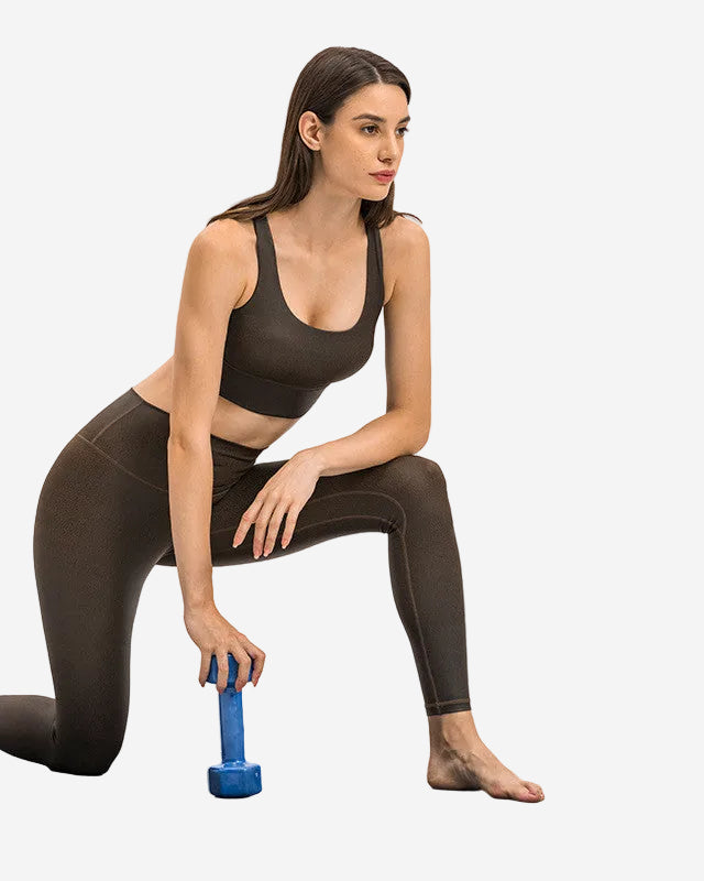 Matte Leather Print Sports Bra