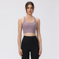 Rib Nude Feel Yoga Bra Sports Underwear Cross Beauty Back Thread Sports Bra For Women