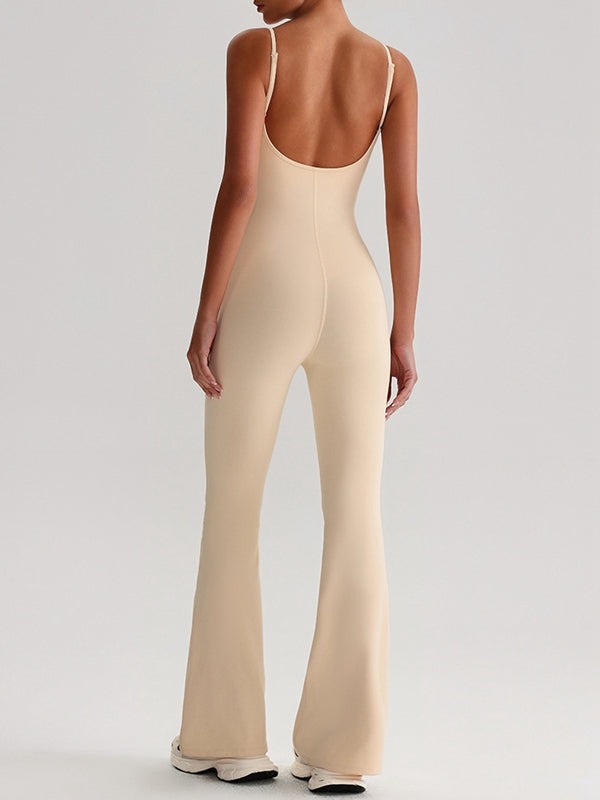 Women's Yoga Straps One-Piece Bell-Bottom Pants