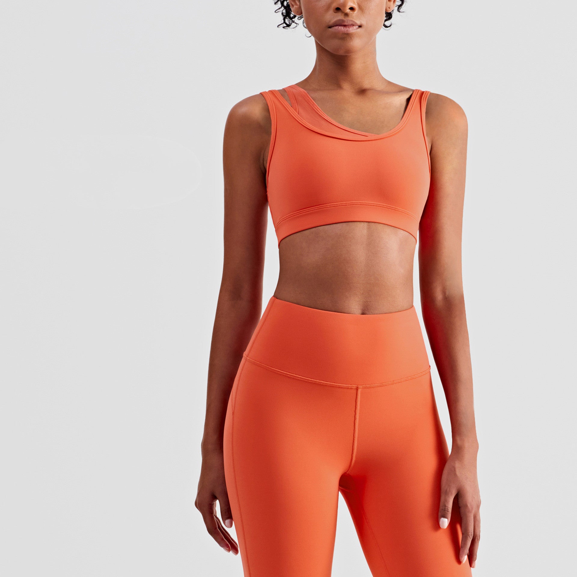 Fake Two-piece Mesh Sports Bra