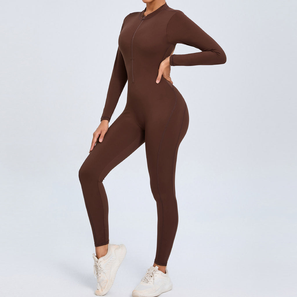Women’s Backless Long-Sleeve Zipper Bodysuit
