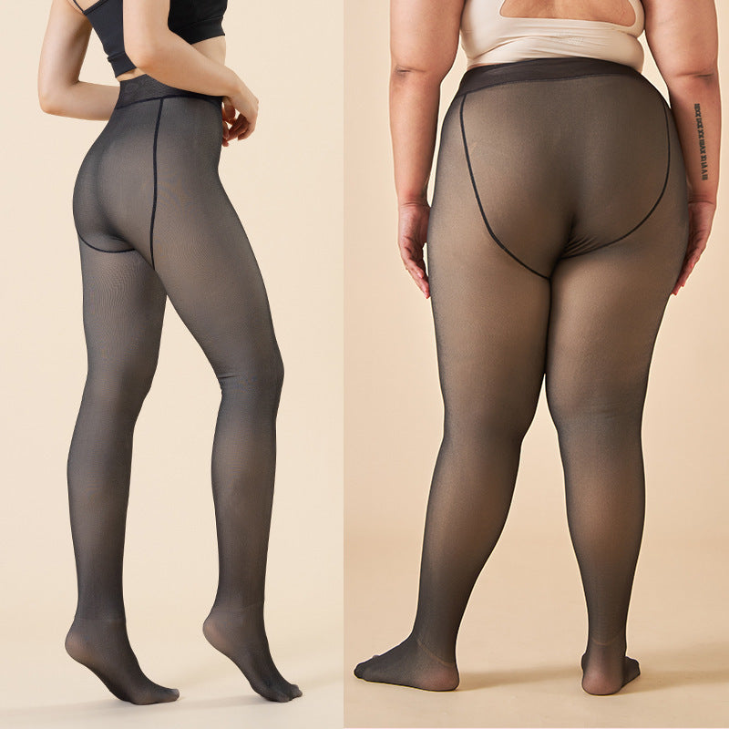 Sleek Black Sheer Seamless Leggings