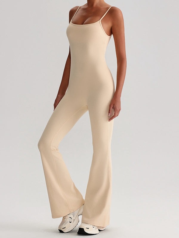 Women's Yoga Straps One-Piece Bell-Bottom Pants