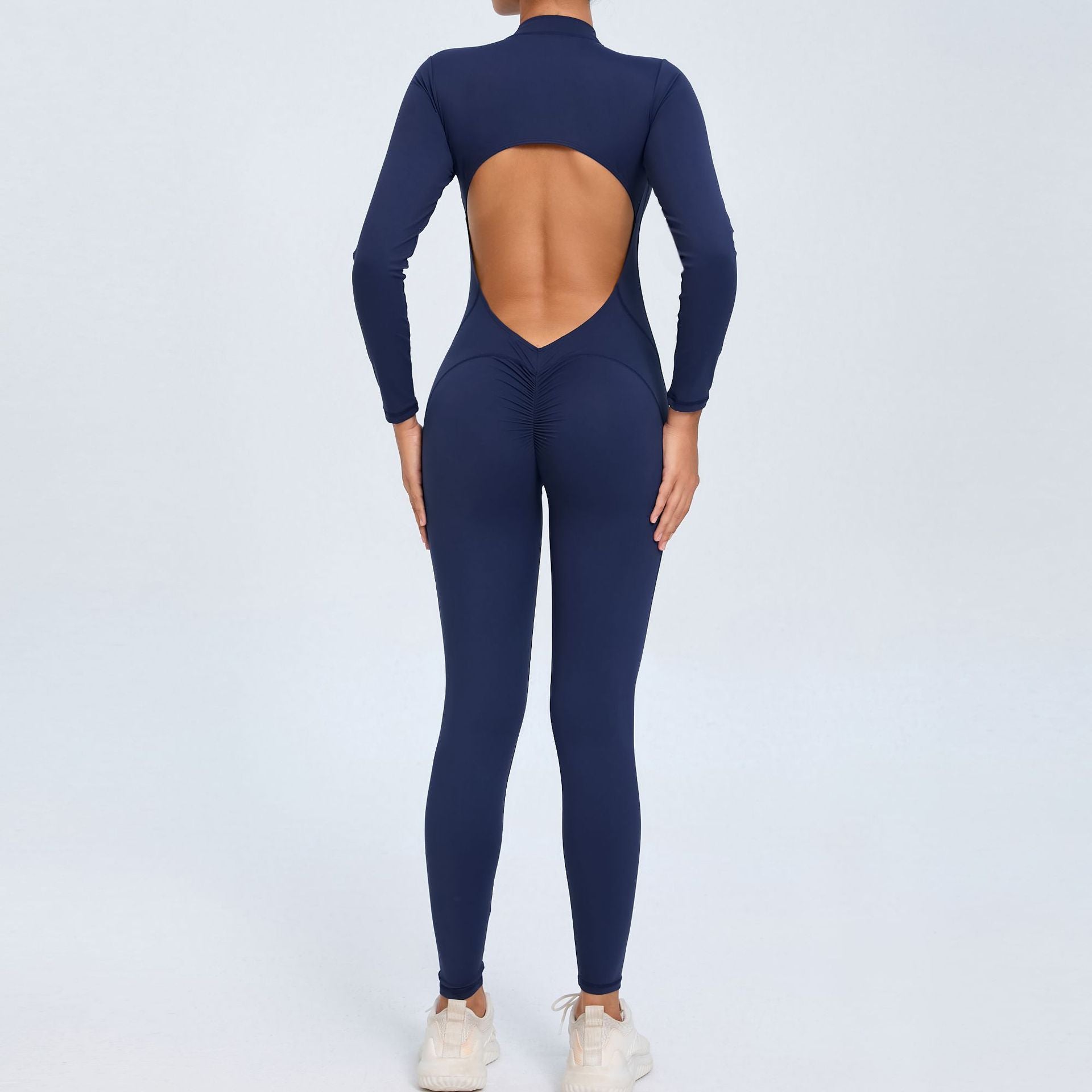 Women’s Backless Long-Sleeve Zipper Bodysuit