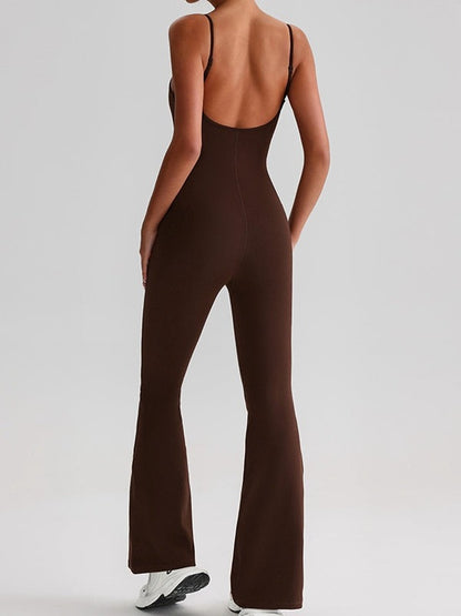 Women's Yoga Straps One-Piece Bell-Bottom Pants