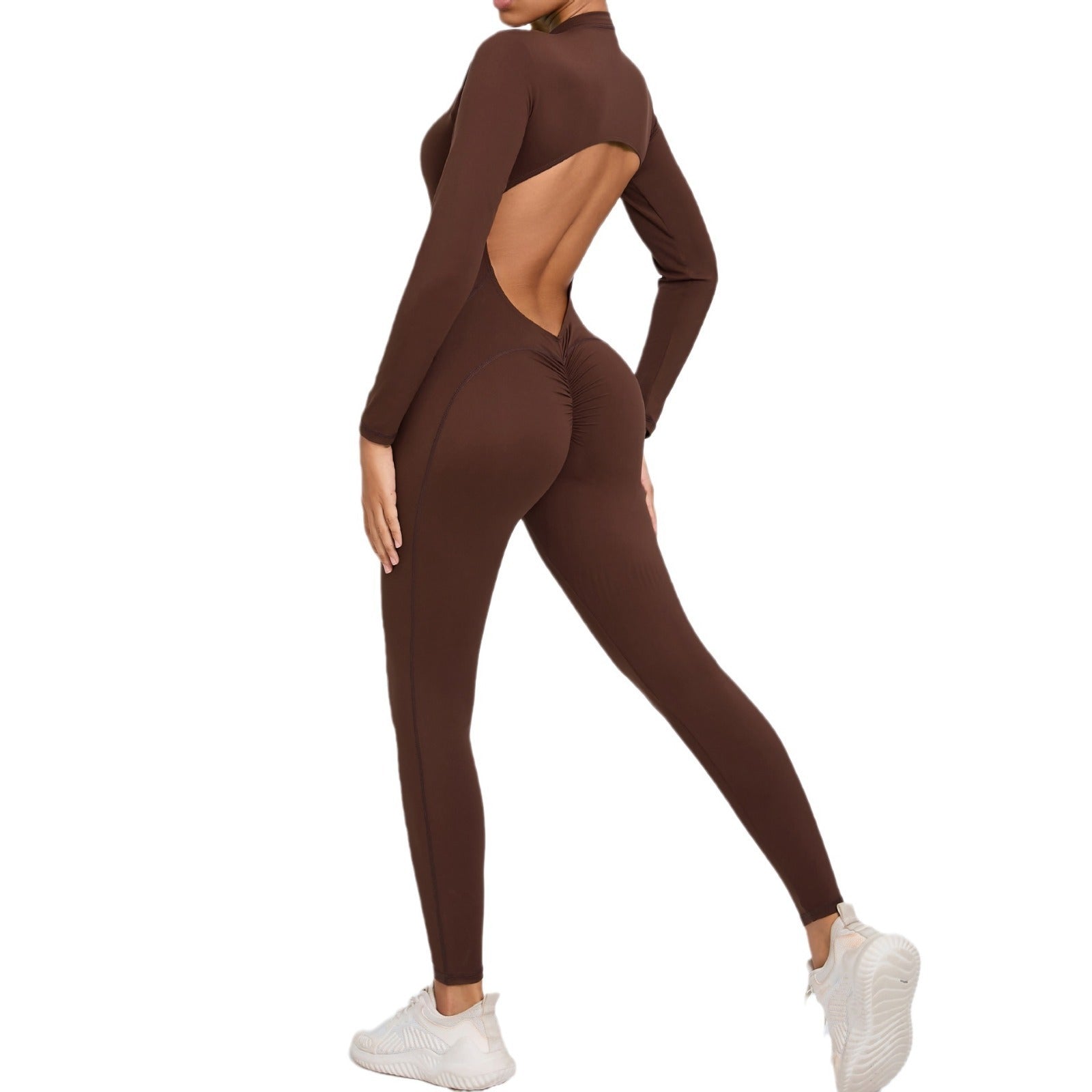 Women’s Backless Long-Sleeve Zipper Bodysuit