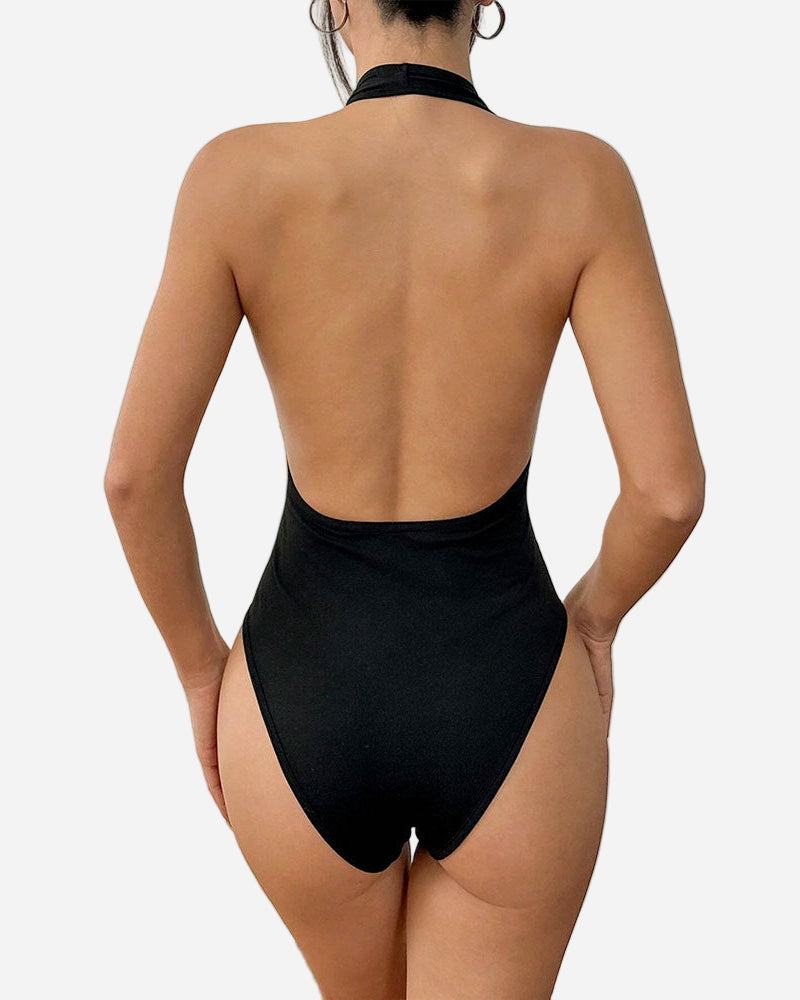 Women’s Sexy Halter Backless Bodysuit