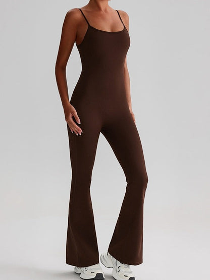 Women's Yoga Straps One-Piece Bell-Bottom Pants