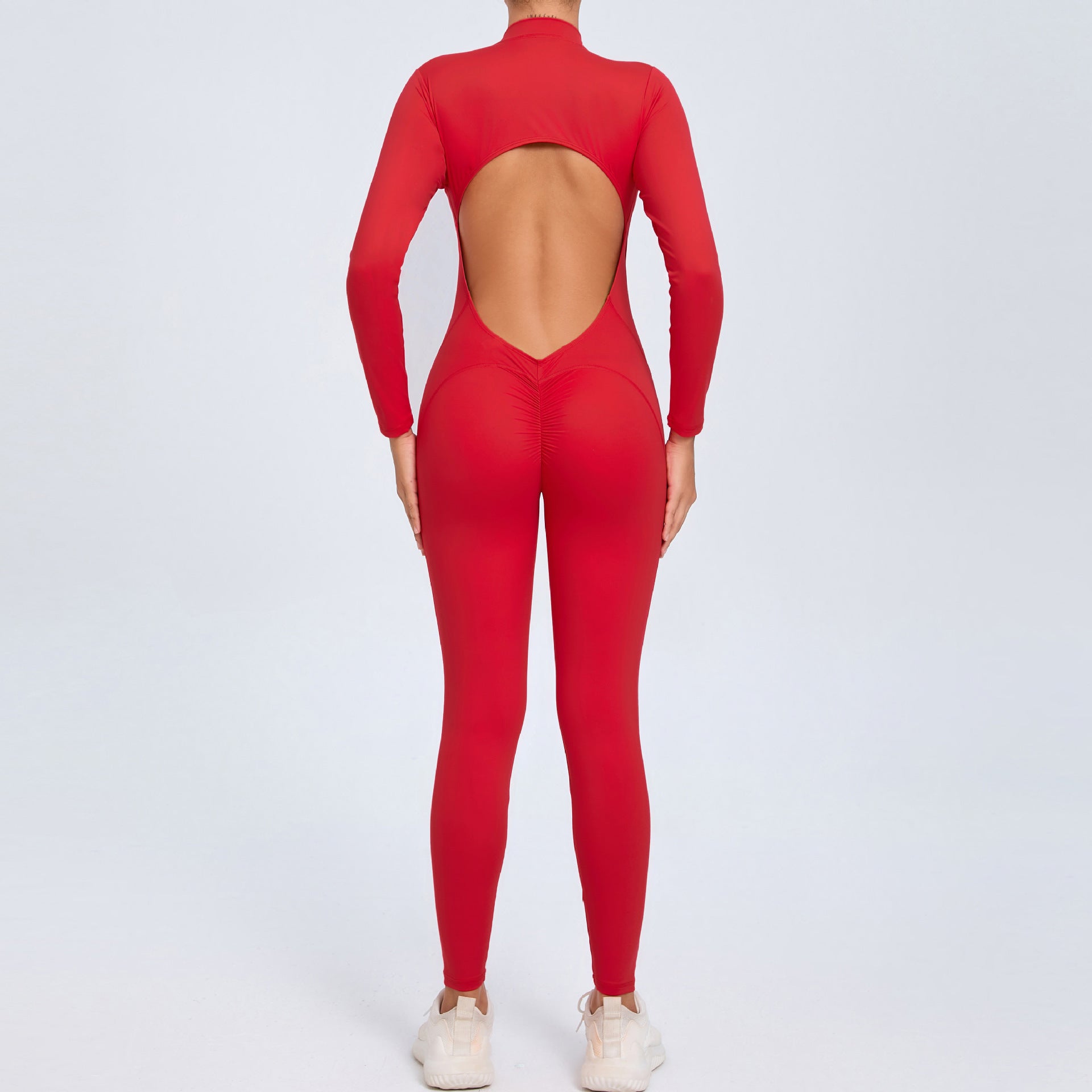 Women’s Backless Long-Sleeve Zipper Bodysuit