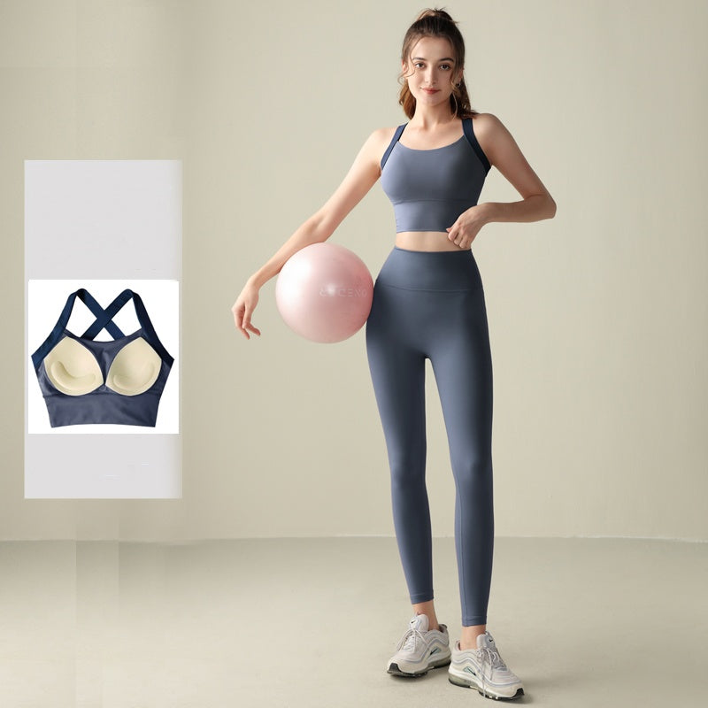 Fixed-Cup Sculpt Sports Bra & Pants Set