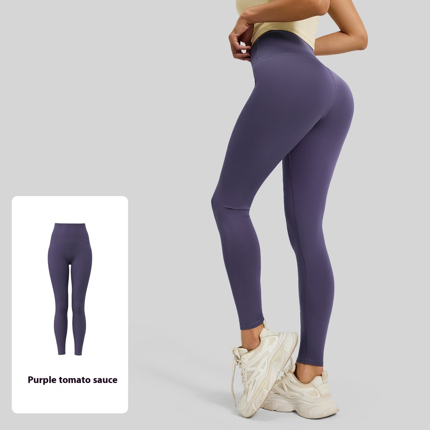 No Embarrassment Line Peach Hip Raise Yoga High Waist Belly Contracting Exercise Nude Feel Leggings