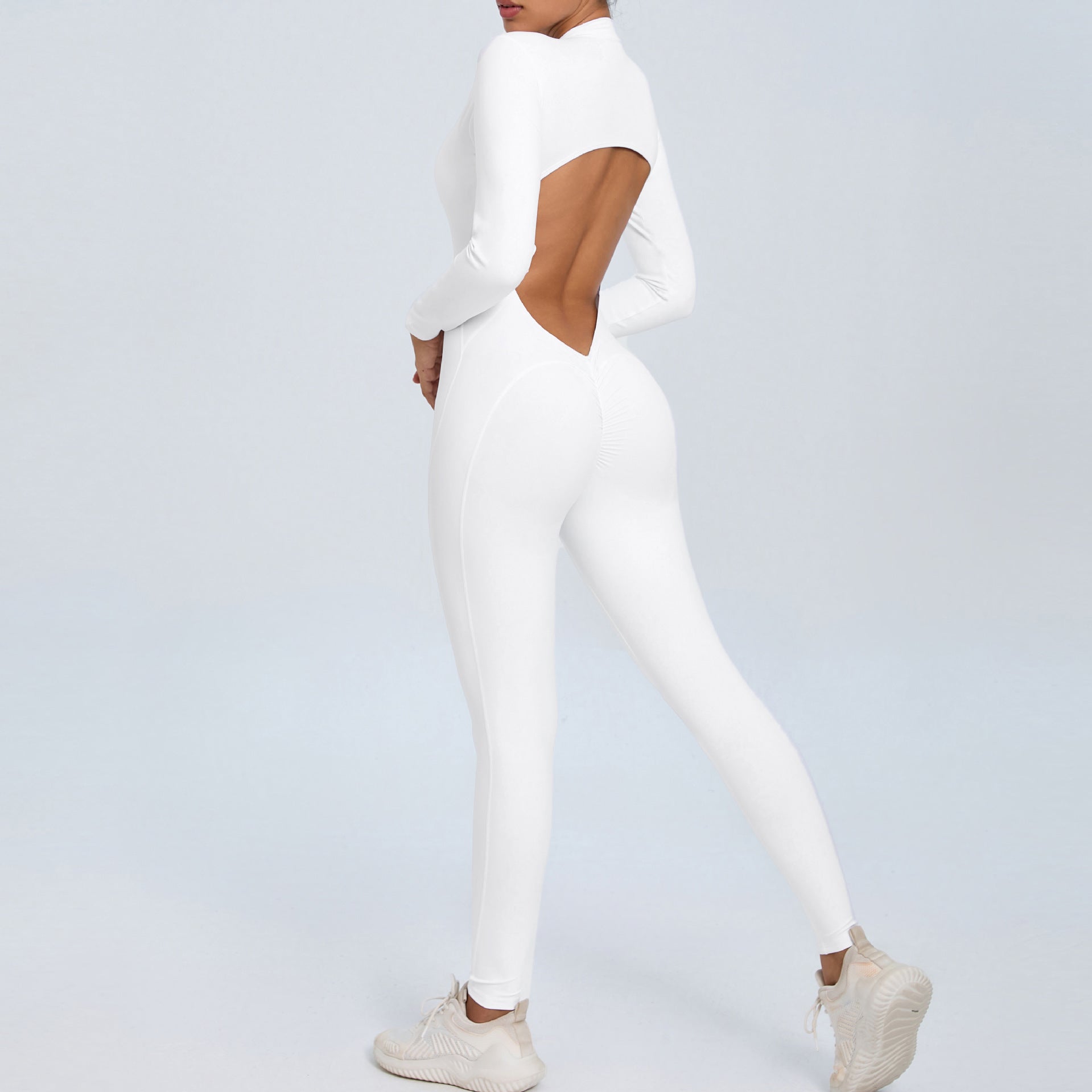 Women’s Backless Long-Sleeve Zipper Bodysuit