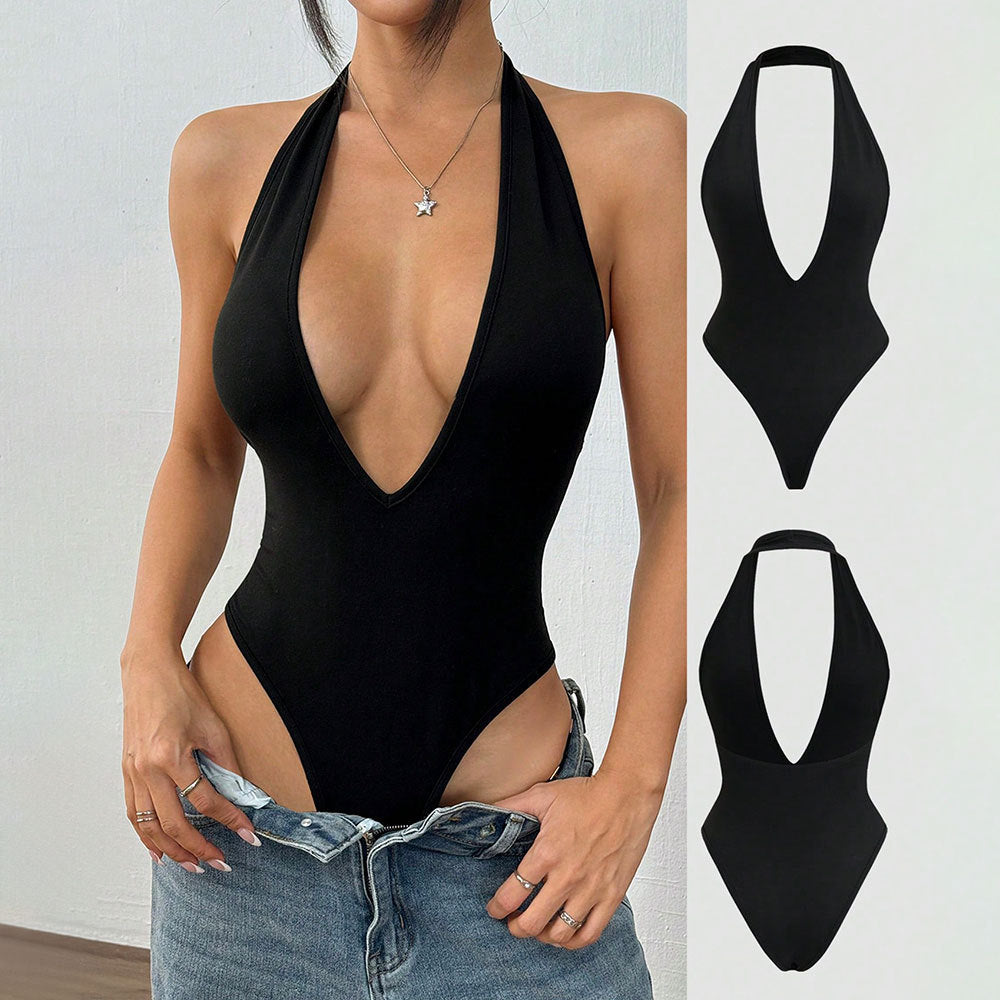 Women’s Sexy Halter Backless Bodysuit