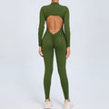 Women’s Backless Long-Sleeve Zipper Bodysuit