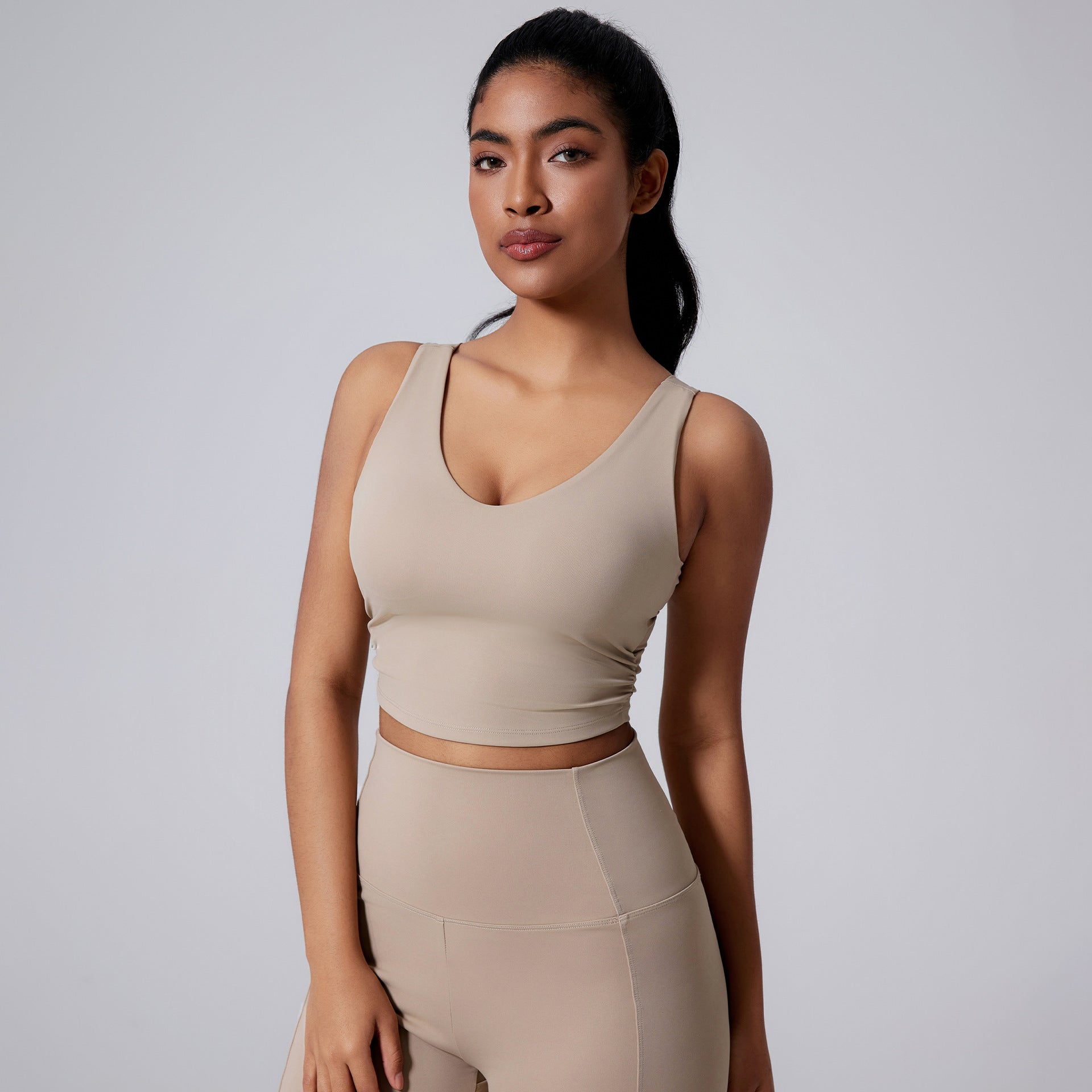 Beauty Back Yoga Nude Feel Vest Closing Belt Chest Pad