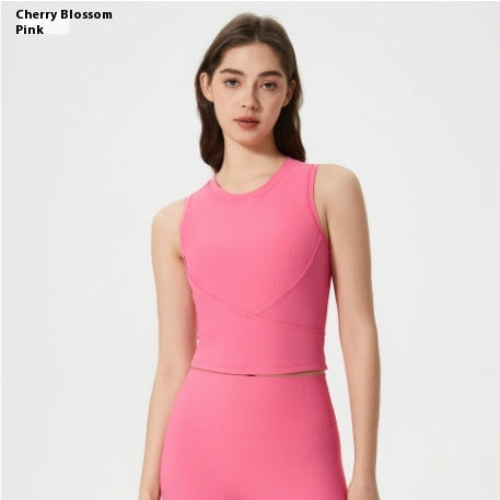 Exercise Yoga Clothes Suit High-waisted Trousers Vest