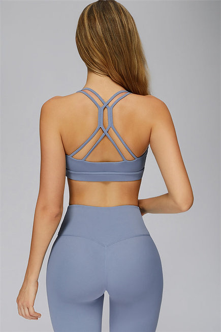 Cross Hollow-Out Beauty Back Yoga Bra