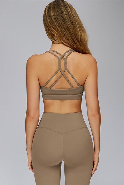 Cross Hollow-Out Beauty Back Yoga Bra