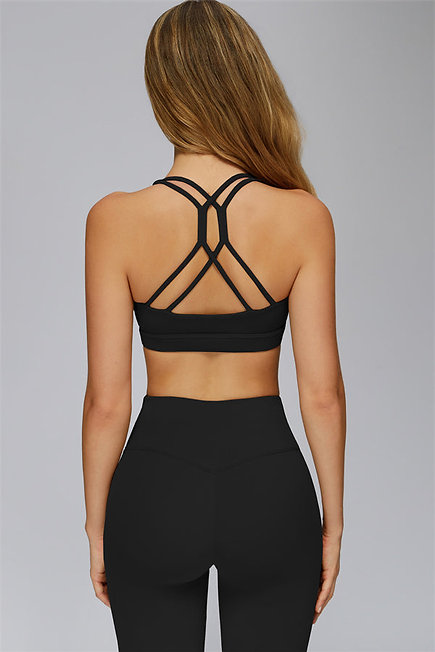 Cross Hollow-Out Beauty Back Yoga Bra