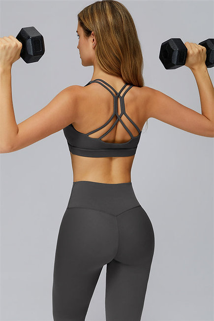 Cross Hollow-Out Beauty Back Yoga Bra