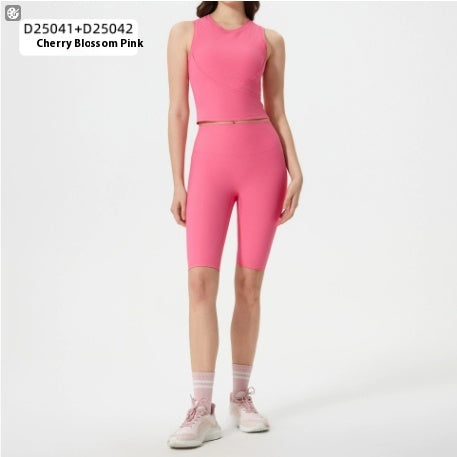 Exercise Yoga Clothes Suit High-waisted Trousers Vest