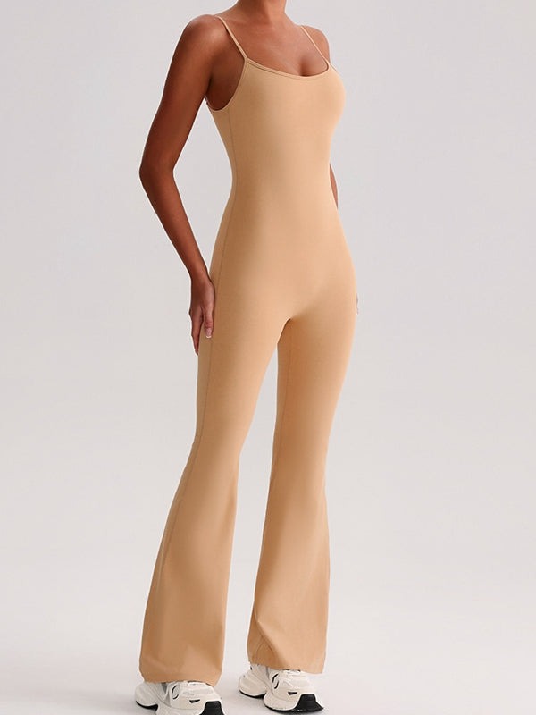 Women's Yoga Straps One-Piece Bell-Bottom Pants