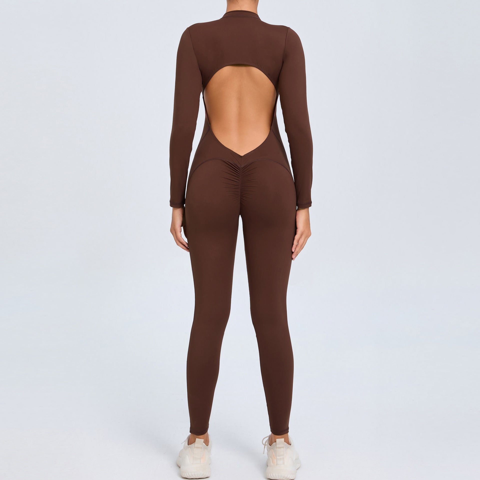 Women’s Backless Long-Sleeve Zipper Bodysuit