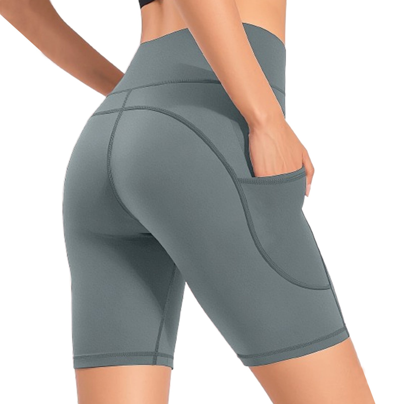 Nude Feel Five-Point Yoga Shorts – Women's Pocket Cycling Shorts