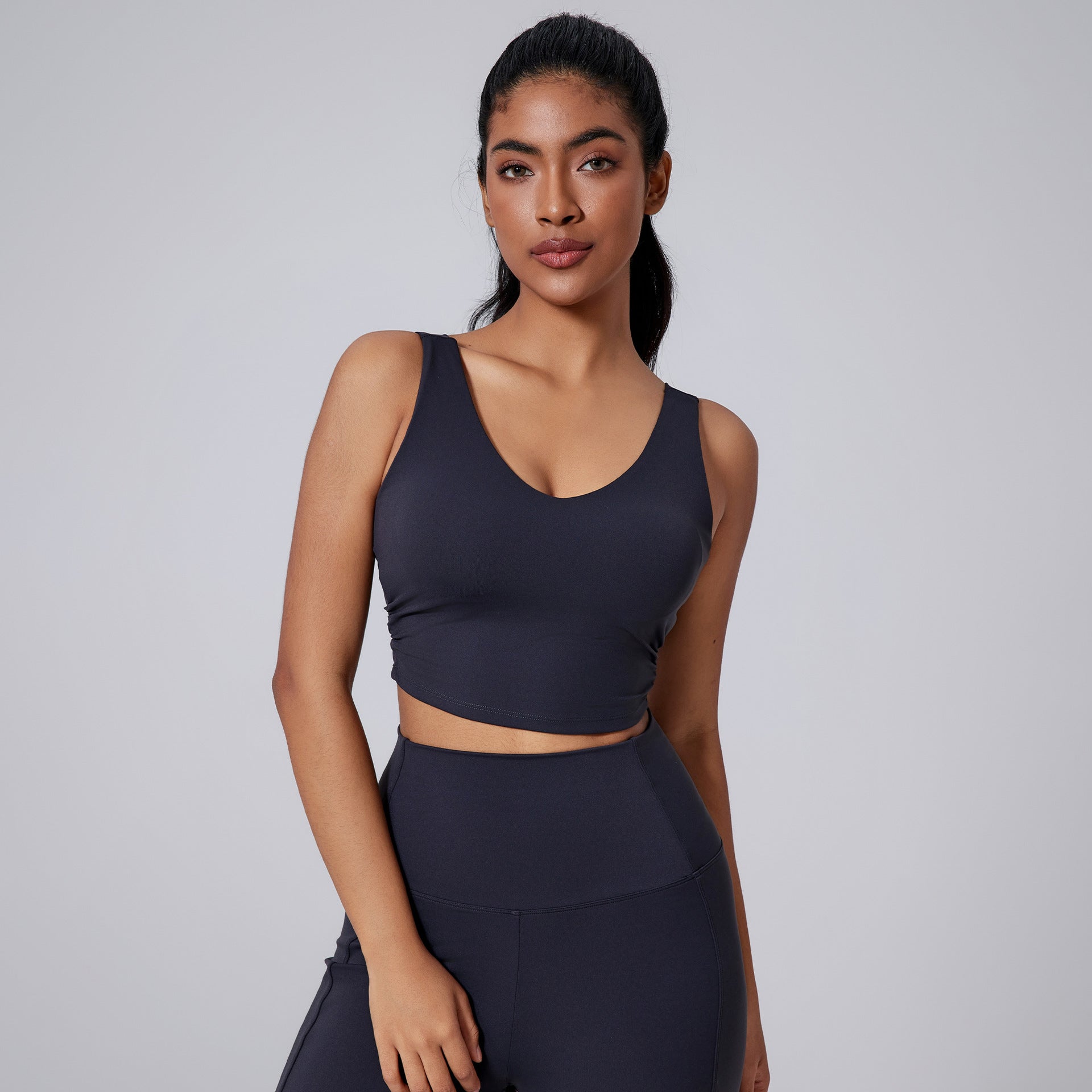 Beauty Back Yoga Nude Feel Vest Closing Belt Chest Pad