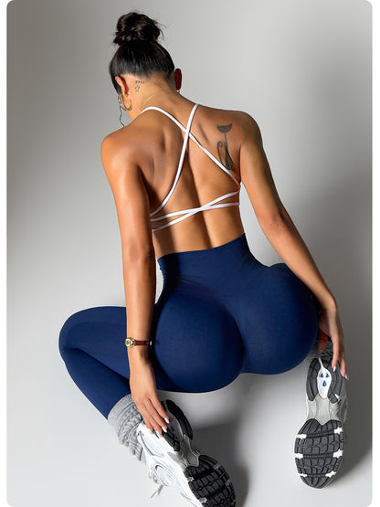 Women's Seamless High Waist Yoga Leggings – Quick-Drying Hollow Hip Lift