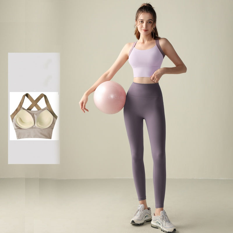 Fixed-Cup Sculpt Sports Bra & Pants Set