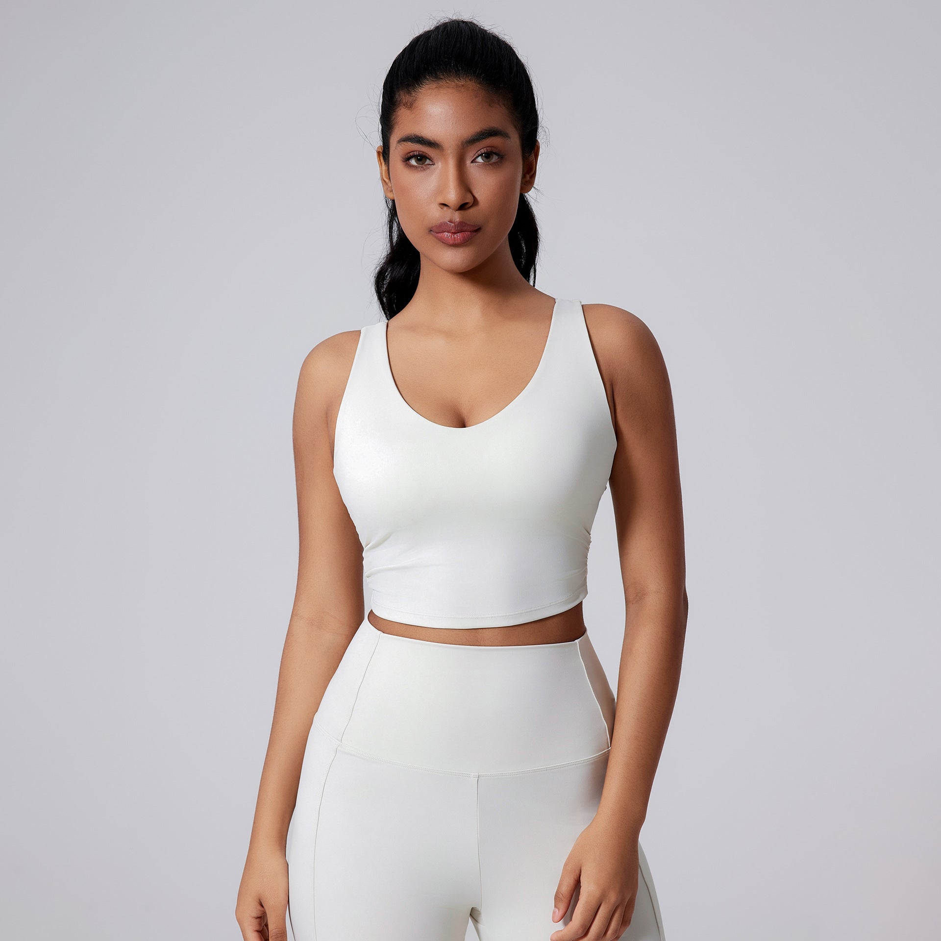 Beauty Back Yoga Nude Feel Vest Closing Belt Chest Pad