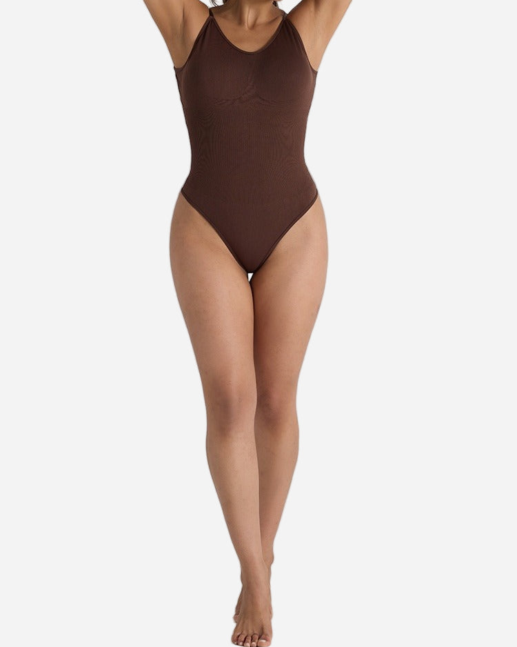 Women’s Pure Color Slim-Fit Bodysuit – Slimming One-Piece