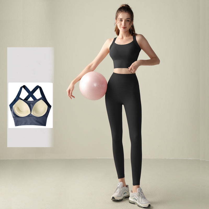 Fixed-Cup Sculpt Sports Bra & Pants Set