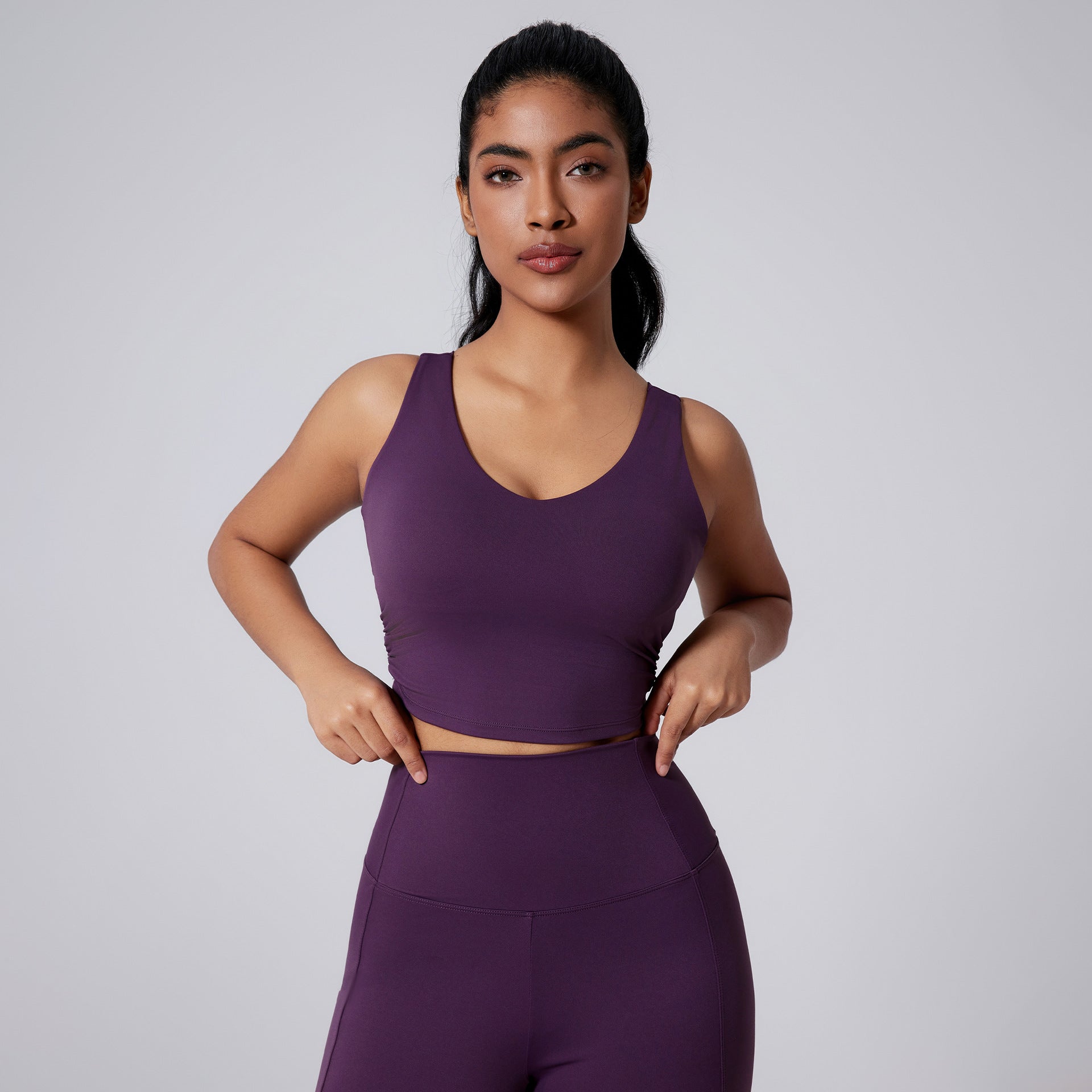 Beauty Back Yoga Nude Feel Vest Closing Belt Chest Pad