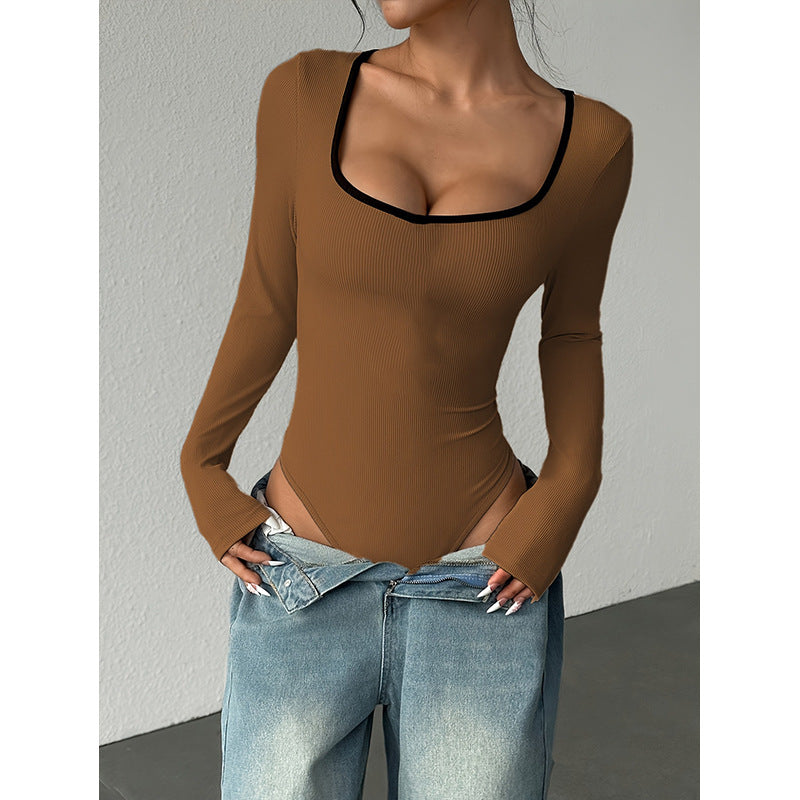 Slim Fit Patchwork Sexy Bodysuit