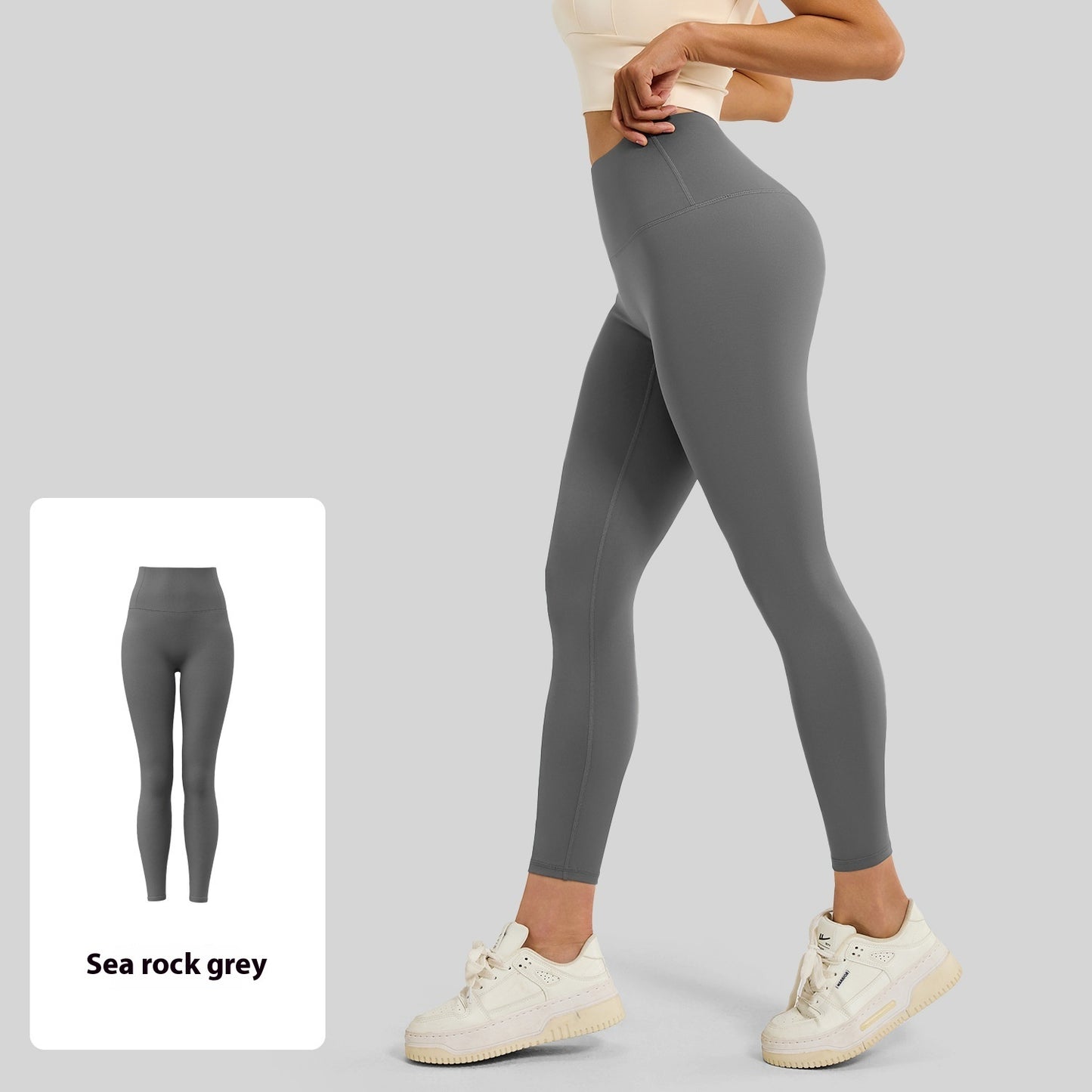 No Embarrassment Line Peach Hip Raise Yoga High Waist Belly Contracting Exercise Nude Feel Leggings