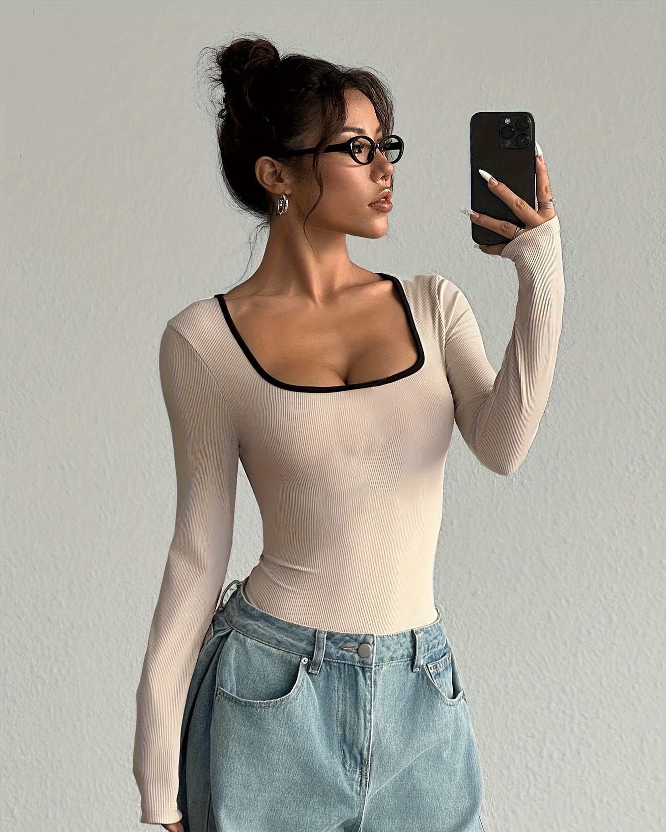 Slim Fit Patchwork Sexy Bodysuit