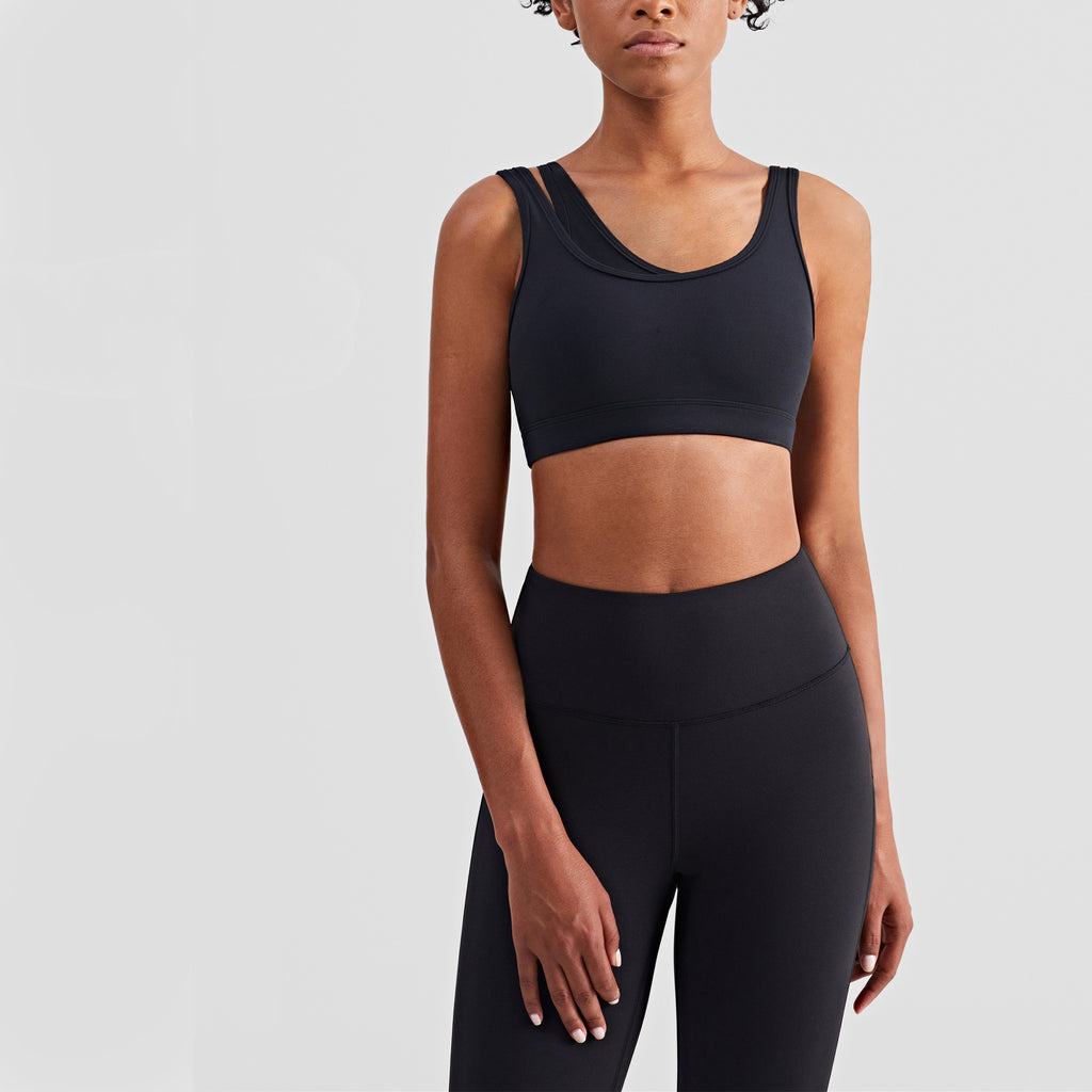 Fake Two-piece Mesh Sports Bra