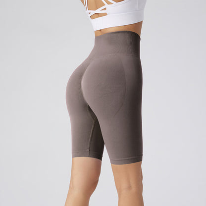 Women's Buttocks & Tummy Control Fitness Shorts – High-Waist Five-Point Running Activewear